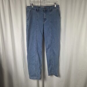 New Max Womens Sz 12 High-Rise 90s Mom Jeans with Front Seam Detail - Blue Denim
